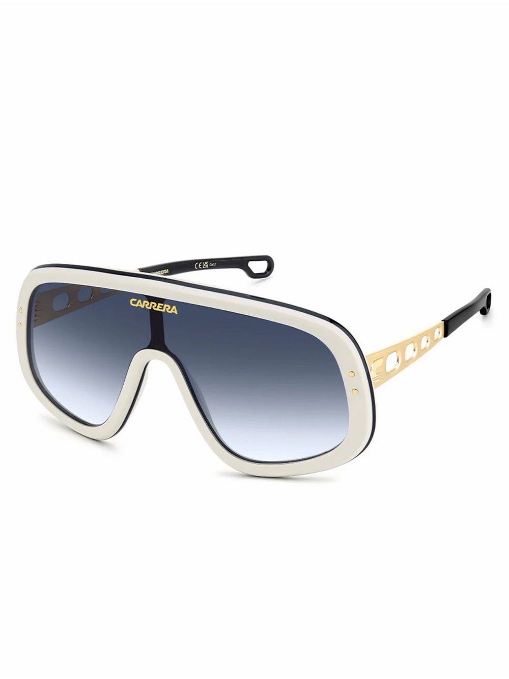 New Carrera FLAGLAB17 0B4E08 Oversized Shield Sunglasses in White Authentic